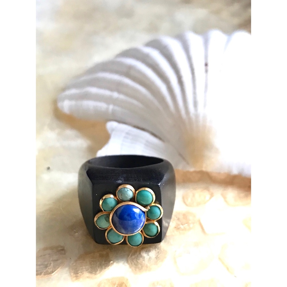 Handmade ring with semi precious stones